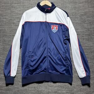 USMNT Track Jacket Men's Large Blue Full Zip USA FIFA World Cup